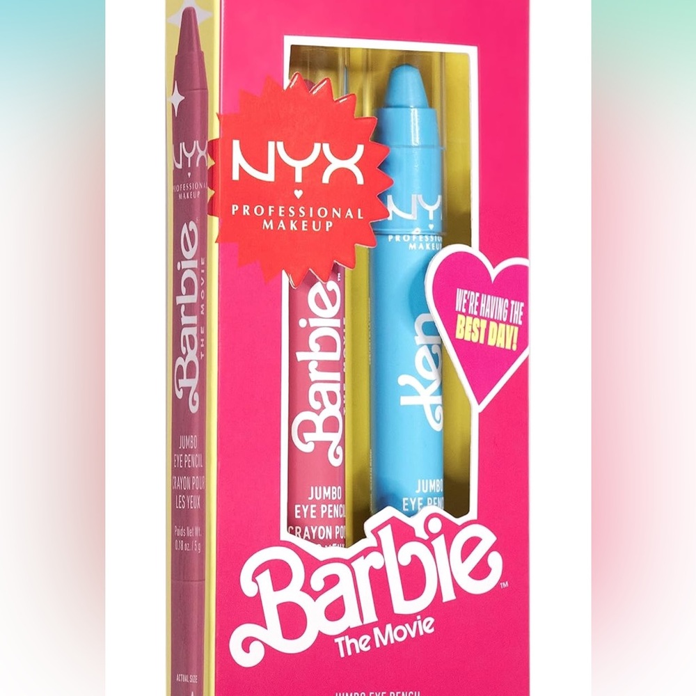 NYX x Barbie the Movie Jumbo‎ Eye Pencil Pink Blue  Eyeshadow Eyeliner DUO New
